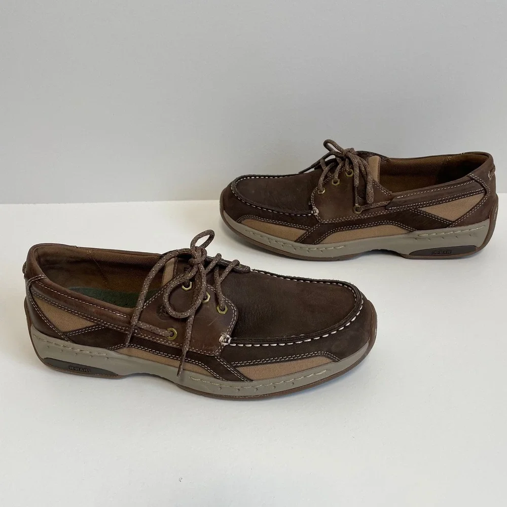 Dunham Men's Brown Leather Boat Shoes Size‎ 10.5 Athleisure Casual